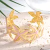Pulsera de Esmalte con Goteo de Aceite de Venta Caliente Transfronteriza, Pulsera Abierta de Estrella de Mar Versátil de Moda Europea y Americana, Joyería de Mano al por Mayor