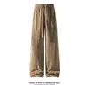 Outono de 2026 Novo Estilo Base Branca Textura de Bambu Pelúcia Corte Oblíquo Perna Reta Calça Longa M-5XL HK261188-Especial P32