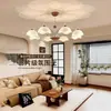 Candelabro vintage de estilo francés para sala de estar con diseño de lirio del valle, luz principal retro americana de alta gama para el recibidor, lámpara de comedor, lámpara de iluminación para dormitorio