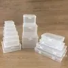 Caja de almacenamiento de plástico cuadrada multimodelo con tapa, partes transparentes, herramientas pequeñas, caja de embalaje a prueba de polvo, caja de muestra al por mayor