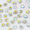 Popular online popular arte de unhas Cor Mágica Pilha de Cristal Acabamento Diamantado super brilhante coração torto retangular incrustado Pérola decorações de unhas
