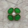Trébol de Cuatro Hojas Parche de Colores Botones de Perla Camisa de Aroma Pequeño Top de Punto Botones Vestido Botones Metálicos