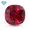 Huagang gem fat Square 8# corindo vermelho pedra nua em forma de travesseiro pombo rubi vermelho rubi sintético