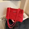2025 Nuevo Diseño de Nicho en Gamuza Bordado de Letras en Satén Moda Versátil Bolso de Hombro Cruzado Bolso de Axila