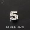 Colgante de letra inglesa de 10 mm, joyería, número de matrícula, accesorios digitales totalmente incrustados con diamantes, pulsera, tobillera, material decorativo para DIY