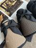 Sombrero Plegable Japonés Anti-UV de Ala Ancha y Copa Vacía para Protección Solar, Sombrero de Paja con Lazo para Mujer, Sombrero de Sol Tejido de Paja para Verano