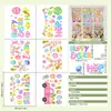 Decoraciones para Embellecer la Atmósfera del Conejo de Pascua Huevos de Pascua Tienda de Dibujos Animados Pegatinas Estáticas para Puertas y Ventanas de Vidrio Flores