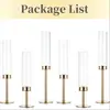 Transfronterizo para Amazon chapado en oro juego de tres piezas candelabro para el hogar decoración de mesa para boda fiesta de cumpleaños