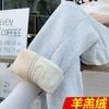 Pantalones de una pieza para embarazadas, nuevos pantalones casuales de pierna ancha para uso diario, otoño e invierno, pantalones rectos holgados de pierna ancha con forro polar para embarazadas.