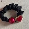 Anillo para el pelo de rizo pequeño de frijol rojo de Año Nuevo para mujer, estilo coreano, lujo ligero, para coleta alta, moño, cuerda para atar el pelo, cuerda de pelo de moda de alta gama