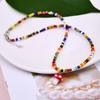 Collar de Cuentas de Cristal Estilo Ins de Corea del Sur para Mujer, Nicho Versátil, Perla, Cuentas de Arroz Coloridas, Cadena Clavicular, Joyería de Dopamina