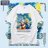 Camiseta Manga Curta Periférica de Anime Céu Estrelado de Dragon Ball para Meninos e Crianças, Estilo Ins de Verão Casual Retrô Estilo College
