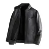 [Exclusivo Transfronterizo] Nuevas Blusas 2025, Chaquetas de Cuero, Chaquetas de Cuero Sintético para Hombre, Estilo Coreano Otoño e Invierno, Tendencia, Cuello Alto, Motociclistas