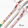 Cadena de circón rectangular de color mezclado de fábrica cadena de taladro de garra densa ojo de caballo/ovalada accesorios para joyería de ropa DIY collares