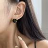Pendientes de resina con diamantes de oro negro y amor para mujer, de otoño e invierno, ligeros, elegantes y de lujo, de alta gama, combinables con todo.