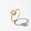 Nuevo Anillo Abierto de Moda con Forma de Cruz para Mujer, Estilo Europeo y Americano, Anillo de Cobre con Circonita de Lujo Ligero