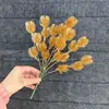 Flores de Nochevieja, Flores Artificiales Doradas, Eucalipto Dorado, Hortensia, Abanico Dorado, Hojas de Ginkgo, Cubo de la Fortuna, Arreglo Floral, Hojas, Flores de Plástico