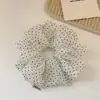 Scrunchie de Malha Azul e Branco com Bolinhas, Estilo Novo de Verão, Elástico Macio e Moderno para Rabo de Cavalo, Corda de Cabelo Exquisita para Mulheres