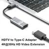Cabo Adaptador Tipo C para HDMI 4K30 Cabo de Alta Definição para Laptops, Celulares, Tablets, Projetores, Fonte de Alimentação e Cabo de Projeção de Tela