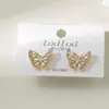 Nuevos Pendientes de Otoño e Invierno con Diseño de Mariposa y Piedra Verde, Adecuados para Regalar, Accesorios Navideños, Accesorios de Yiwu, Pines de Plata 925