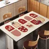 Mantel de cuero Año Nuevo del Caballo, impermeable y a prueba de aceite, mantel de mesa para comedor sin lavado, protector de mesa festivo rojo engrosado resistente al calor