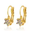 Suministro directo transfronterizo aretes de acero inoxidable con incrustaciones de diamantes para mujer, aretes de flor y moño de moda, accesorios para orejas sin perforación, joyería de lujo ligero