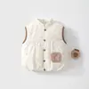 Colete para Bebê 120g Acolchoado de Algodão com Proteção para a Barriga para Outono e Inverno, Jaqueta sem Mangas para Meninas, Top Quente para Crianças