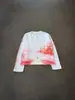 Camiseta de Manga Larga con Cuello Redondo Casual Personalizada Estampada Estilo Pintura a Mano Transfronteriza Europea y Americana Suelta Vintage Retro