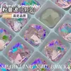 10mm Corte Antigo Quadrado Gordo Alta Qualidade Material K9 Joias para Nail Art Base Pontiaguda Diamante de Forma Especial Diamante para Nail Art Usável Atacado de Diamantes para Nail Art