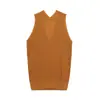 Blusa Roja Retro Wanwei para Mujer 2026 Primavera Nuevo Estilo Cuello en V Profundo Lyocell Ajustada Chaleco de Punto P5301