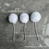 Juguete para gato bola de pelo bola de pelo blanco 4.5.6cm bola de pelo sintético banda de goma larga rascador para gato bola colgante