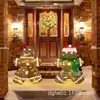 Juego de 2 Luces de Mimbre Decoración de Hombre de Jengibre Preiluminado Pareja de Jengibre 2D Luces LED Familiares Navideñas Luminarias Festivas