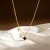 Mini Collar Sencillo de Trébol de Cuatro Hojas Estilo Coreano para Niñas, Nuevo Diseño de Flor de Concha de Doble Cara, Cadena de Clavícula Versátil y Exquisita