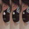 Estilo japonês e coreano Brincos de pérolas simples Gotas de água retrô femininas High-end Elegante estilo Hong Kong Design de nicho Novos brincos da moda