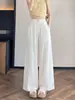 Pantalones Anchos de Lino Tencel Estilo Nuevo de Verano para Mujer, Pantalones Casuales Rectos Sueltos y con Caída de Algodón y Lino, Delgados, Estilo Hielo Seda, Estilo Yamamoto