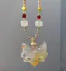 Colar com Pingente Trançado de Raposa Chinesa Estilo Livro Vermelho Pequeno para Casais e Melhores Amigos Design Nicho Estilo Chinês Colar Espírito Guardião