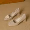 Elegantes zapatos Mary Jane para mujer, nuevo modelo de primavera y otoño, con hebilla cuadrada de pedrería, de tacón alto, tacón grueso, punta cuadrada, sin cordones, zapatos de un solo color de corte bajo