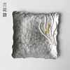 Posavasos Hechos a Mano de Estaño Puro de las Dinastías Tang y Song, Posavasos Metálicos para Tazas de Té, Soportes para Tazas Estilo Japonés, Bandejas de Té Cuadradas Creativas Aislantes del Calor, Accesorios para Ceremonia del Té