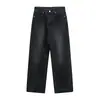 RuMeng Estilo Nuevo Pantalones Largos de Mezclilla Plisados 3D Rectos Holgados para Hombre Otoño Marca de Moda Cintura Alta Adelgazantes Pierna Ancha Pantalones Casuales