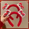 Lindo aro de pelo de felpa para mujer, diadema de dibujos animados de otoño e invierno de Año Nuevo 2025, año de la serpiente, lindas pinzas para el cabello, accesorios para el cabello, tocados