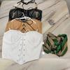 Chica Sexy Encaje Irregular Cordones Cintura Tirante Ropa Interior Femenina Almohadilla de Pecho Hecha a Mano Cuello de Niña Cordones Cuero Envuelto Pecho Mujeres Sin Tirantes