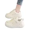 Zapatos de mujer estilo pan, tendencia de primavera, zapatillas versátiles casuales de nicho originales, zapatillas deportivas blancas para aumentar la altura con suela gruesa, tipo dad shoes