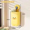 Tubo para palillos con ventosa de cocina, caja de almacenamiento para cucharas y palillos montada en la pared sin perforaciones, jaula para palillos con ventosa de pared de dibujos animados linda