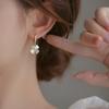 Pendientes de piedra de ojo de trébol de cuatro hojas para mujer, pendientes coreanos de temperamento fresco y combinable, nuevos pendientes académicos 2022