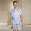 Conjunto de Pijama de Seda de Manga Corta para Hombre de 19 mm 100% Seda de Morera Verano Delgado Ropa de Casa Conjunto de Dos Piezas Personalizado