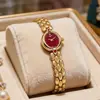 Mia Myar Estilo Vintage Oval Retro Simple Antiguo Exquisito Compacto Reloj de Mujer Elegante Reloj para Dama