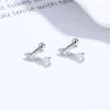 Pendientes de plata esterlina S925 2025 nuevos, sencillos, a la moda, versátiles, con colgante de taladro, hebilla roscada, diseño nicho.