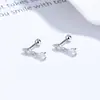 2025 nuevos pendientes de diseño de nicho de moda simple, textura de gas, hilo de perforación de gota, hebilla de hilo, plata de ley S925