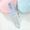 Espejo Plegable Mini de Colores Caramelo, Simple y Elegante, Espejo de Maquillaje Portátil, Combinación de Espejo con Tapa abatible y Peine, Peine Pequeño