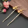 Nuevo Pasador Sencillo de Aleación Estilo Chino Flor de Ciruelo, Accesorio Minimalista Retro Flor de Durazno para Hanfu